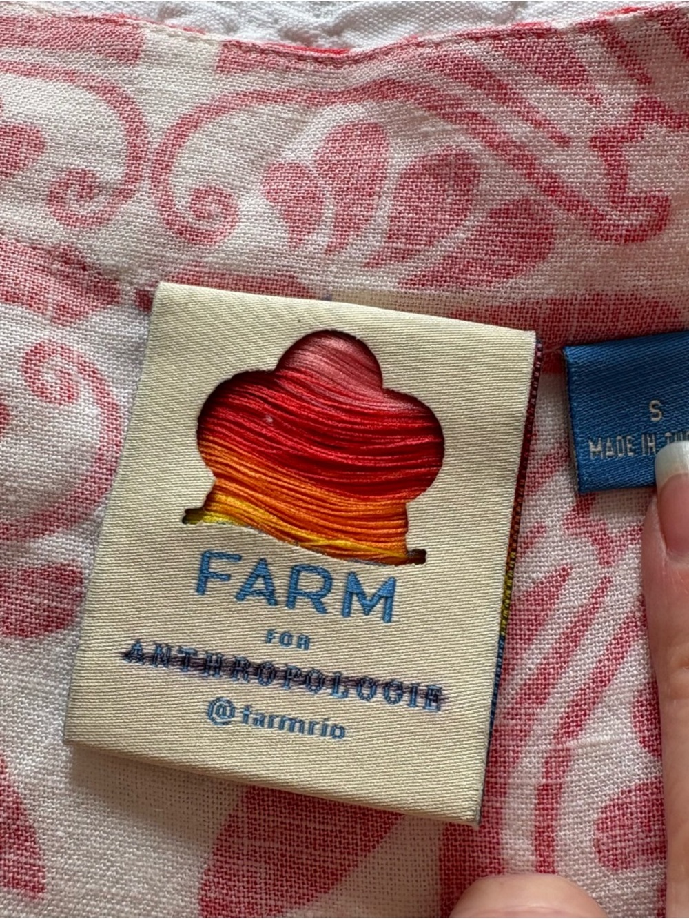 Farm Rio Carmina Linen Blend Button Front Jumpsuit red white size S - Picture 2 of 16